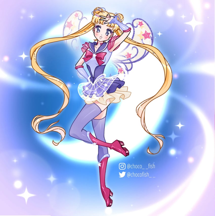 tsukino usagi and sailor moon (bishoujo senshi sailor moon and 1 more) drawn by chocofish