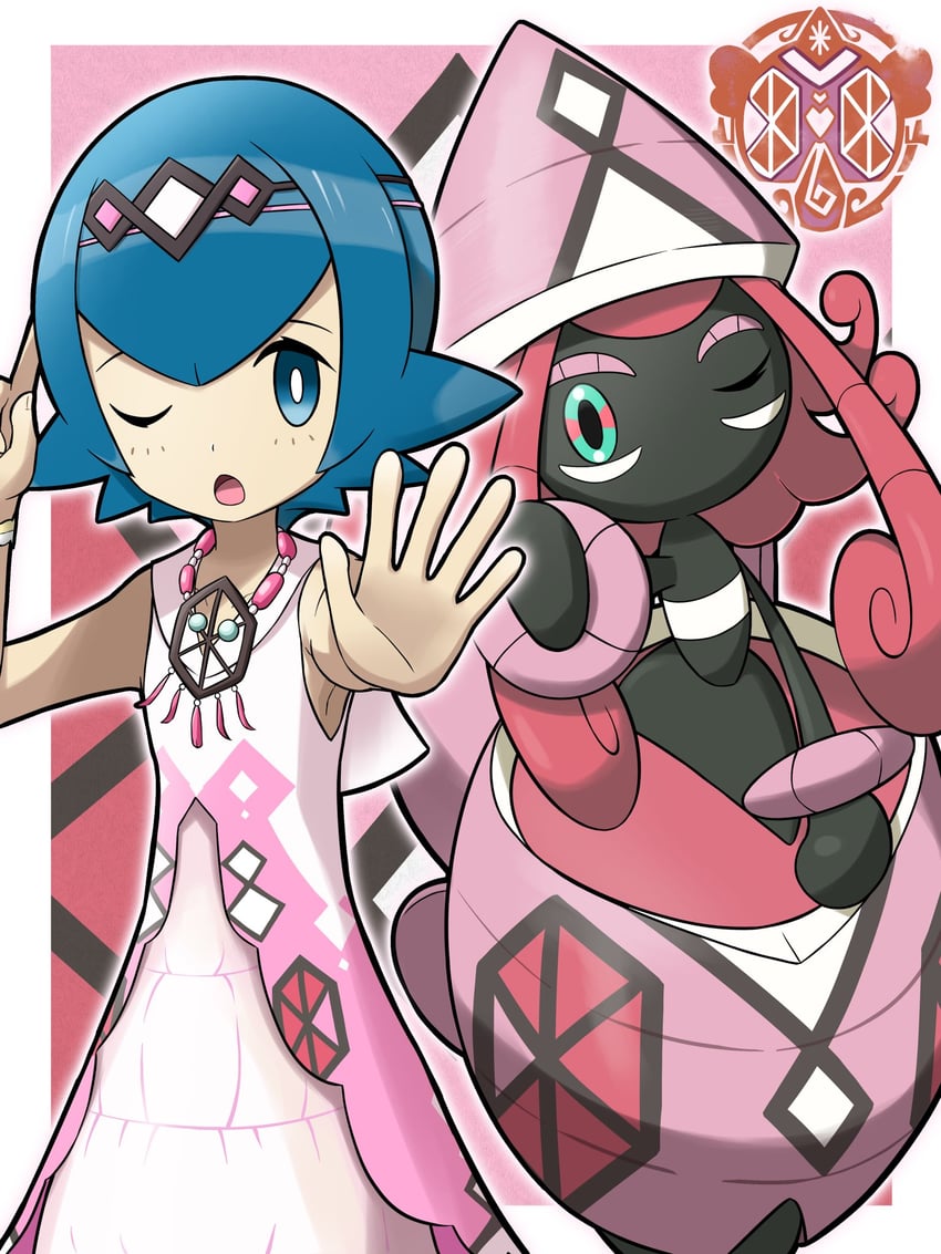 lana and tapu lele (pokemon and 1 more) drawn by nasubi_shirasu