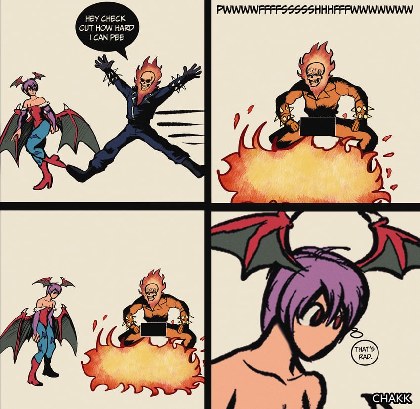lilith and ghost rider (marvel and 3 more) drawn by chakkrx