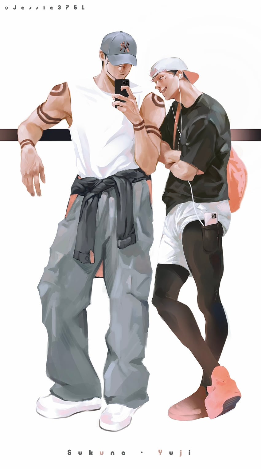 itadori yuuji and ryoumen sukuna (jujutsu kaisen) drawn by eulbhitomi