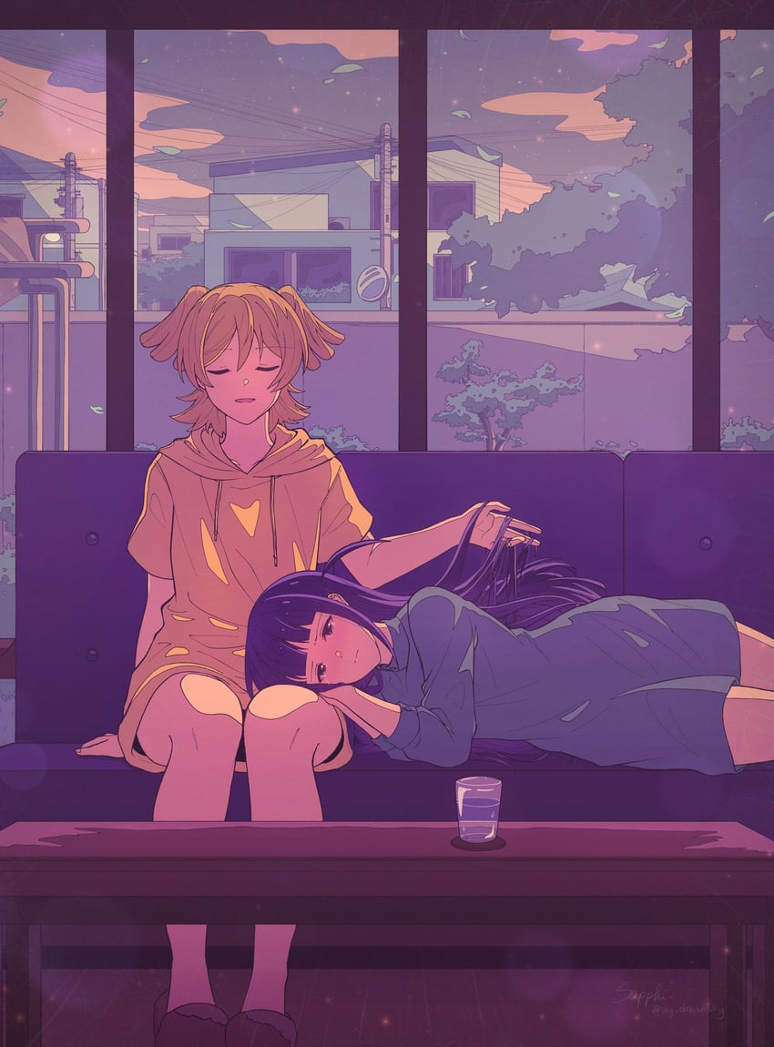 daiba nana and tsuyuzaki mahiru (shoujo kageki revue starlight) drawn by sapphi_(sky_dreamsky)
