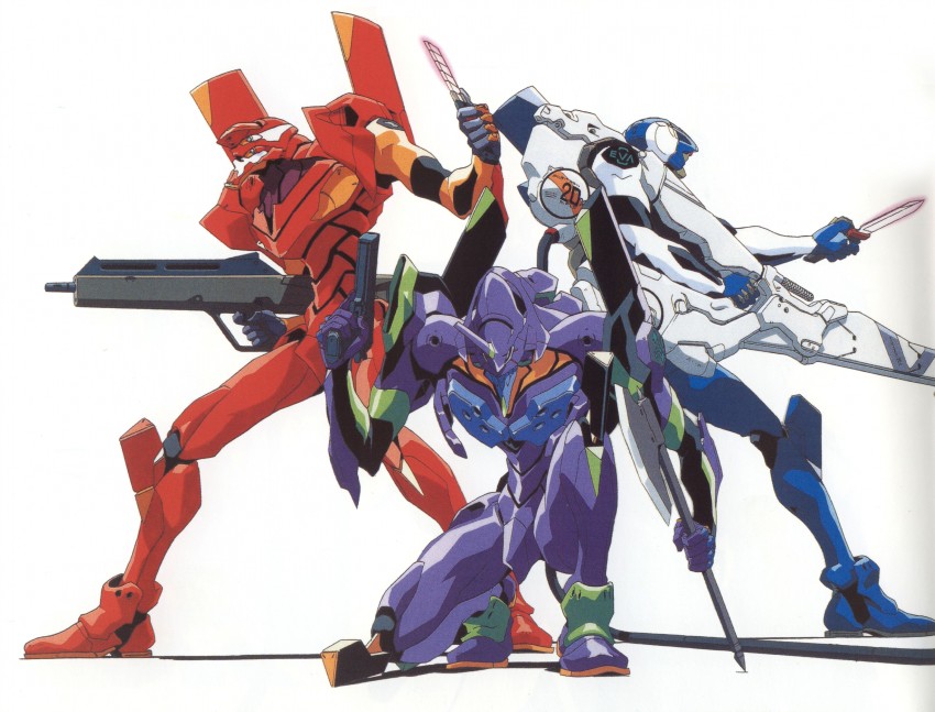 eva 02, eva 01, and eva 00 (neon genesis evangelion)