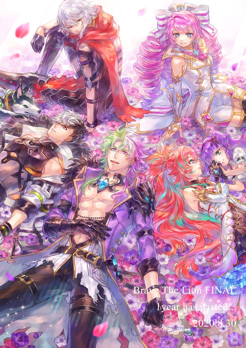 katia, ruel, rachel, douglas, kotetsu, and 2 more (shironeko project) drawn by tsuitachi_(user_ayxk4387)