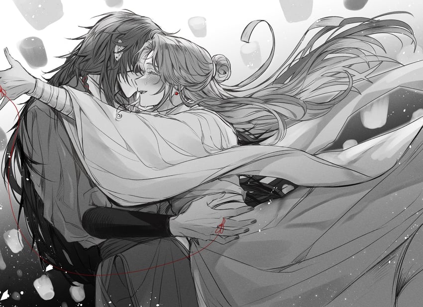 xie lian and hua cheng (tianguan cifu) drawn by poron_rd