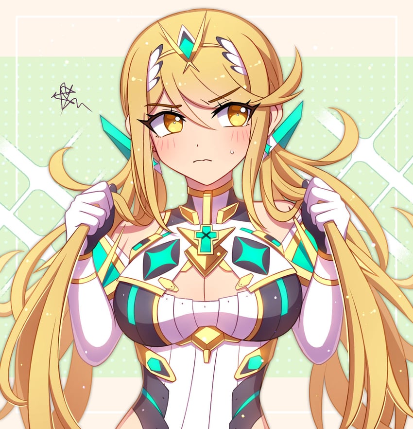 mythra (xenoblade chronicles and 1 more) drawn by enni