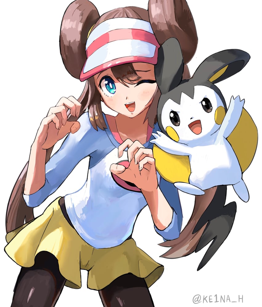 rosa and emolga (pokemon and 1 more) drawn by keina_(ke1na_h)