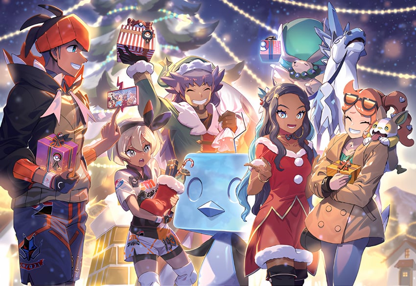 rotom, raihan, bea, sonia, rotom phone, and 6 more (pokemon and 2 more) drawn by zounose