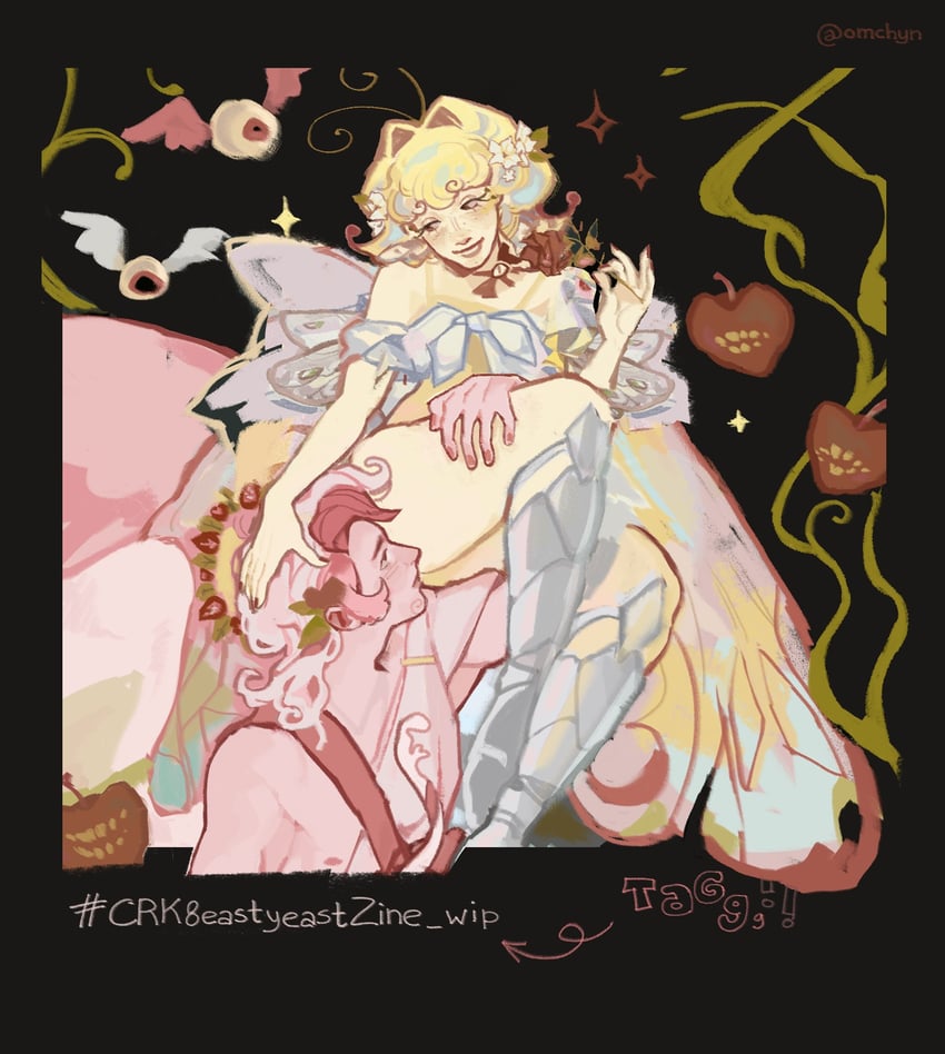 sugarfly cookie and pavlova cookie (cookie run and 1 more) drawn by omchyn