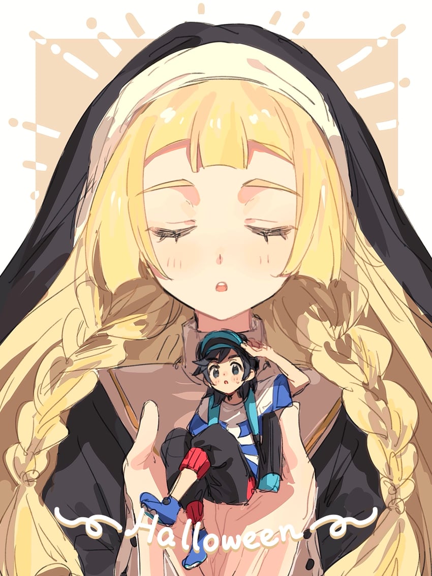 lillie and elio (pokemon and 1 more) drawn by fua1heyvot4ifsr