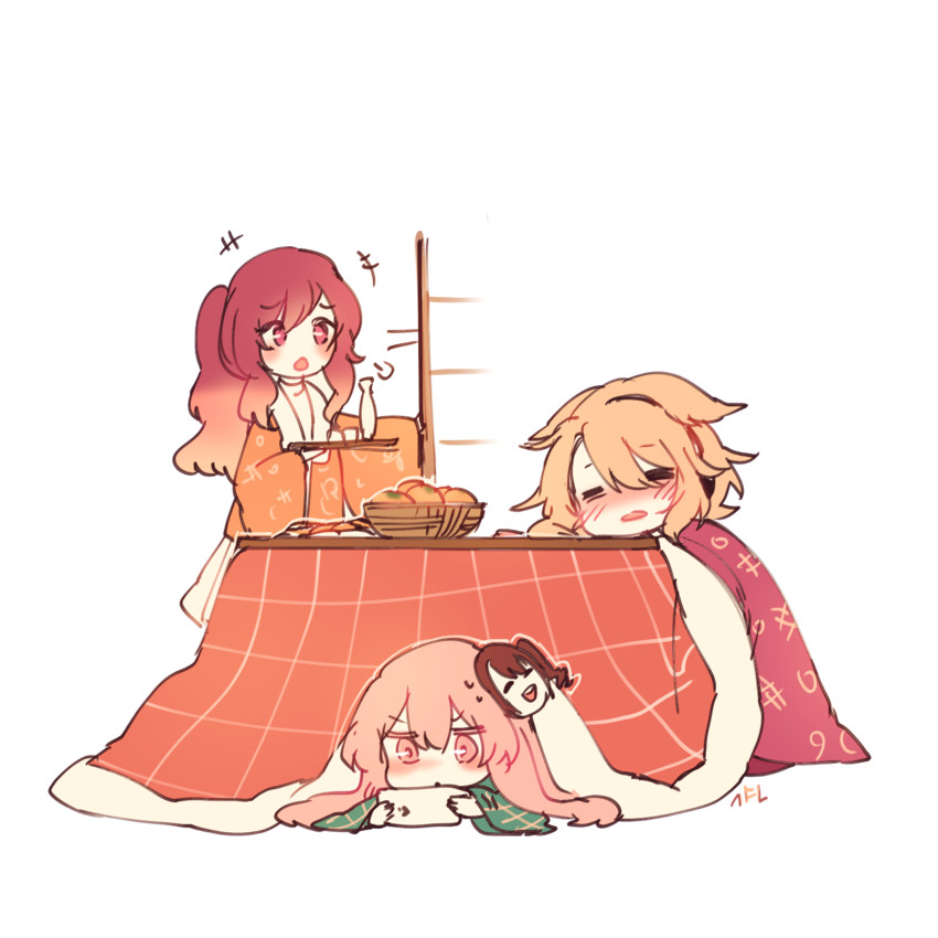 hijiri byakuren, toyosatomimi no miko, and hata no kokoro (touhou) drawn by shan