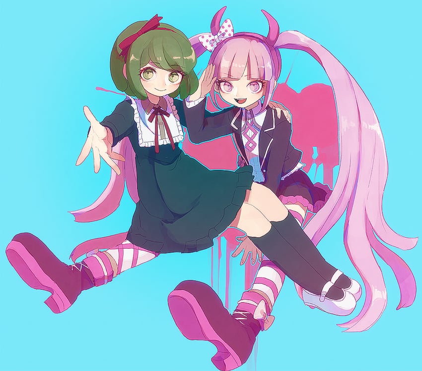 towa monaca and utsugi kotoko (danganronpa and 1 more) drawn by momiji_kinoko