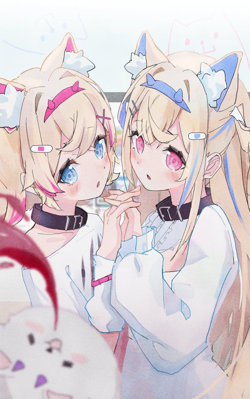 fuwawa abyssgard, mococo abyssgard, and perroccino (hololive and 1 more) drawn by brianlee709