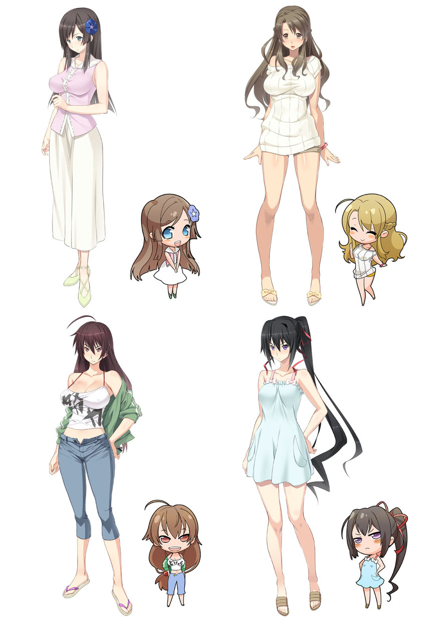 satomi yae, satomi shizu, satomi konoe, and satomi emily (ane ni kono natsu) drawn by tsukinaka_harumitsu