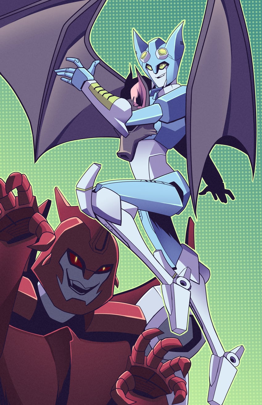 terrorsaur and nyx (transformers and 1 more) drawn by shenani