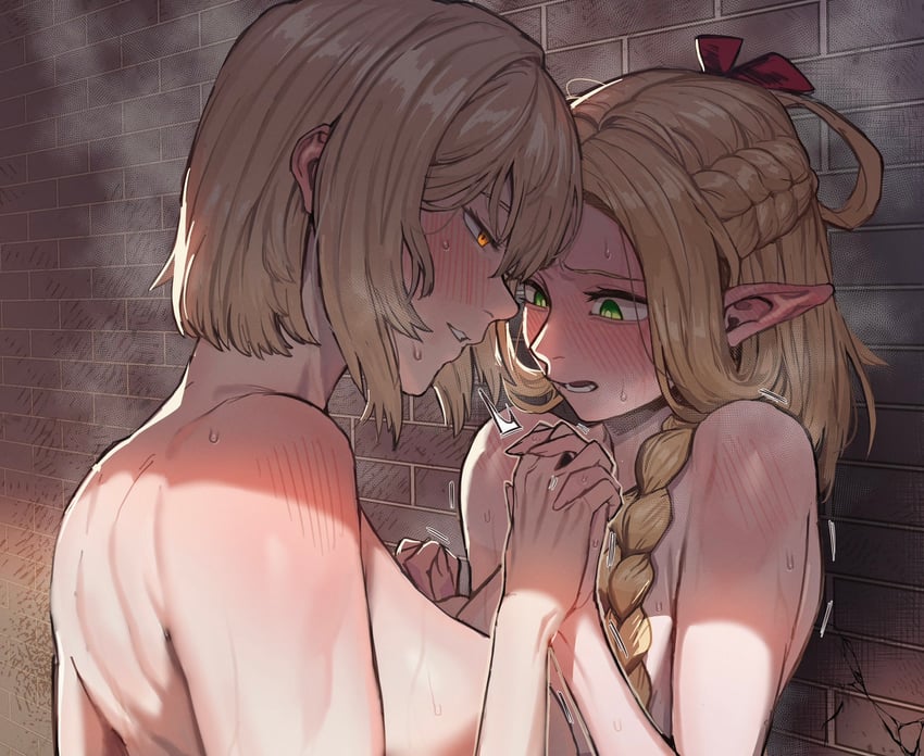 marcille donato and falin touden (dungeon meshi) drawn by kugara4423
