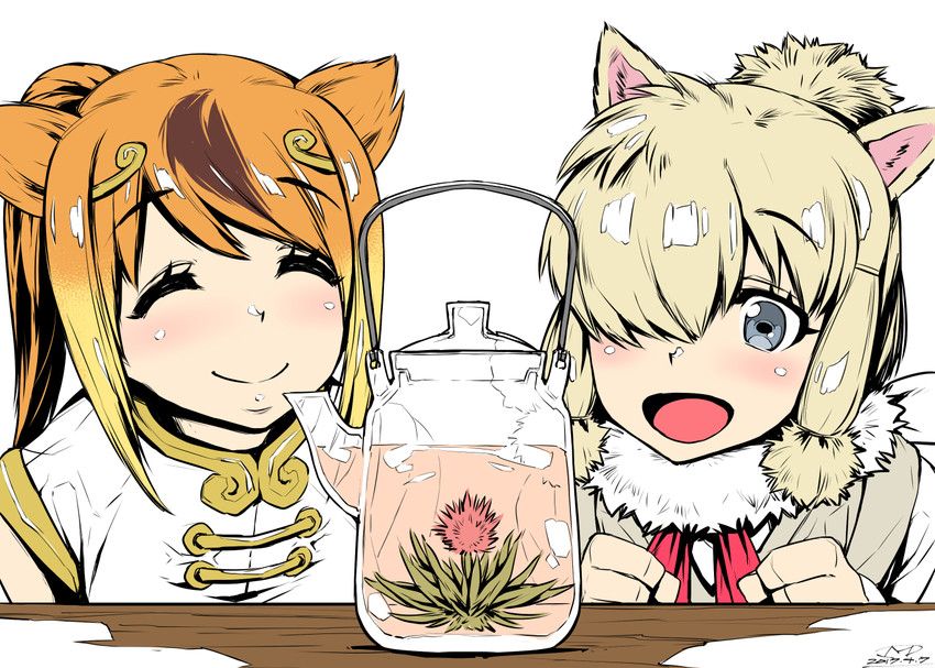 alpaca suri and golden snub-nosed monkey (kemono friends) drawn by mitsuba_minoru