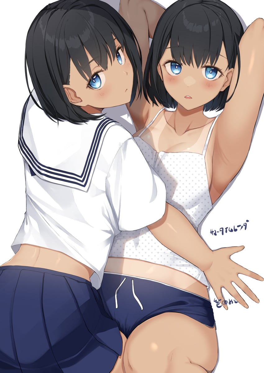 kofune mio and shadow mio (summertime render) drawn by meth_(emethmeth)