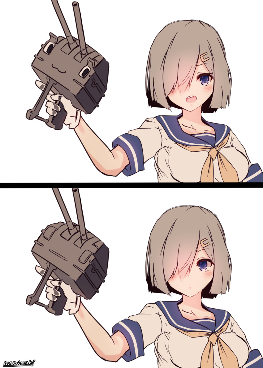 hamakaze and chou-10cm-hou-chan (kantai collection) drawn by momimaki