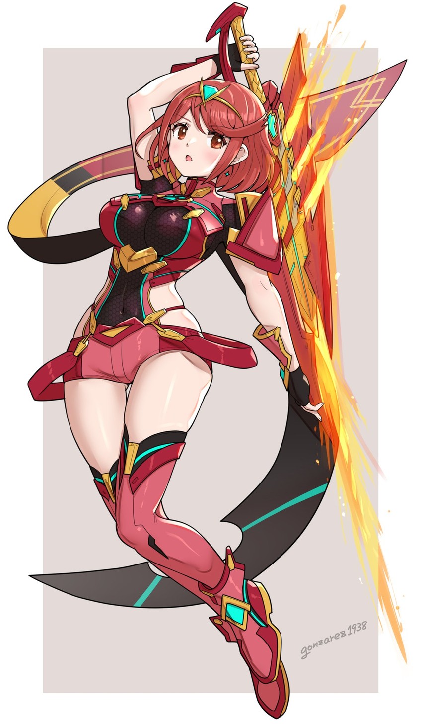 pyra (xenoblade chronicles and 1 more) drawn by gonzarez