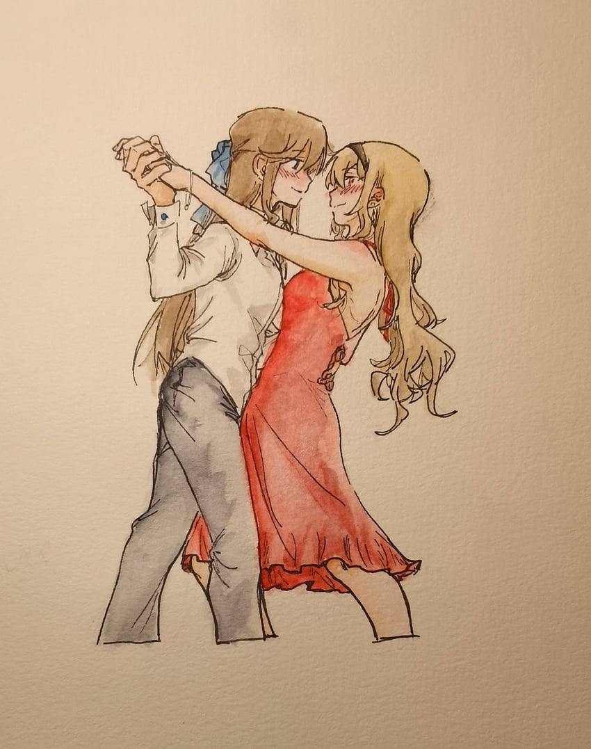 saijou claudine and tendou maya (shoujo kageki revue starlight) drawn by wei_bai_he_ran_jin_shan_yao_de_chang_jing_lu