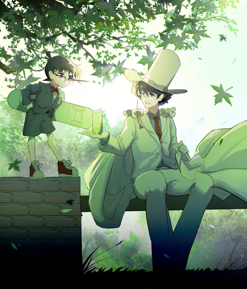 edogawa conan and kaitou kid (meitantei conan and 1 more) drawn by avatra