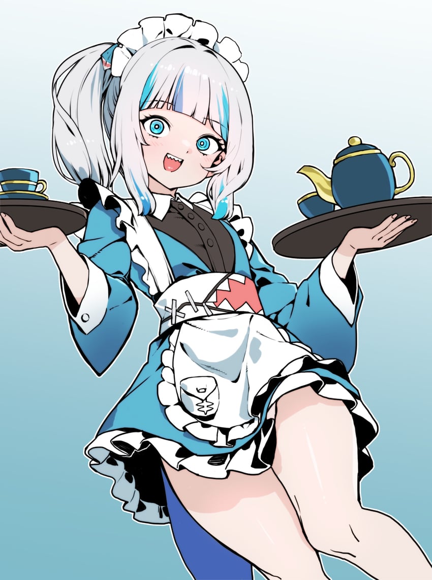 gawr gura (hololive and 1 more) drawn by fujitwo