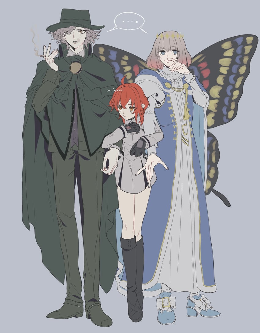fujimaru ritsuka, oberon, and edmond dantes (fate and 1 more) drawn by ca_(ca_gemini)