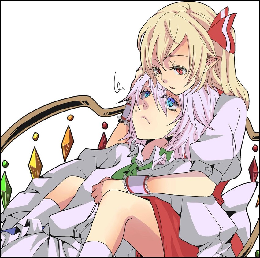 flandre scarlet and izayoi sakuya (touhou) drawn by ana_(tateana_juukyo)