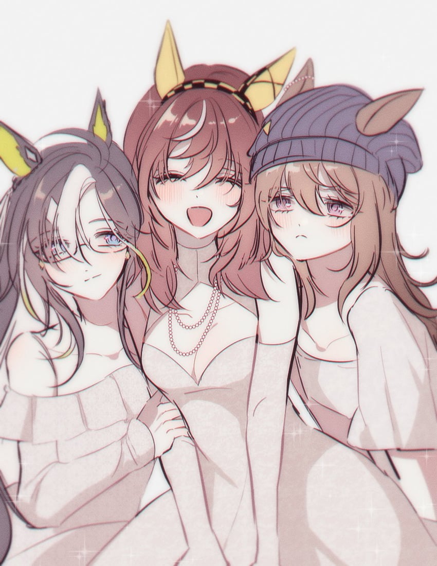 nakayama festa, dream journey, and buena vista (umamusume) drawn by jeom_(umaumauma1042)