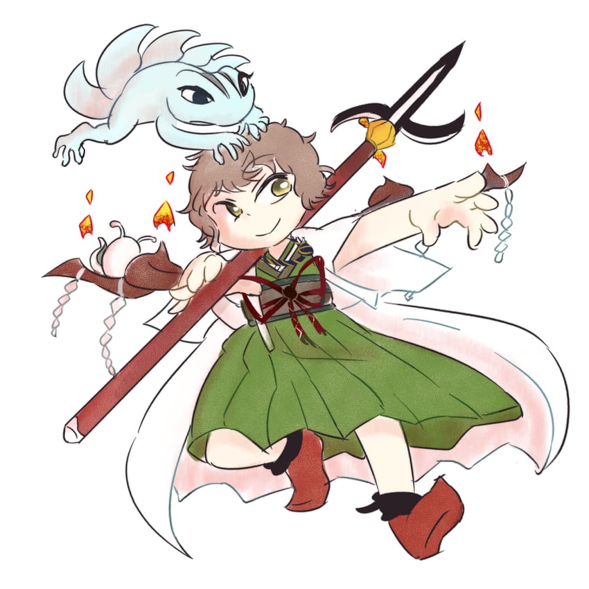 kesa kujiru, azuma kaisen, and ogata garaiya (len'en) drawn by chikafumikou