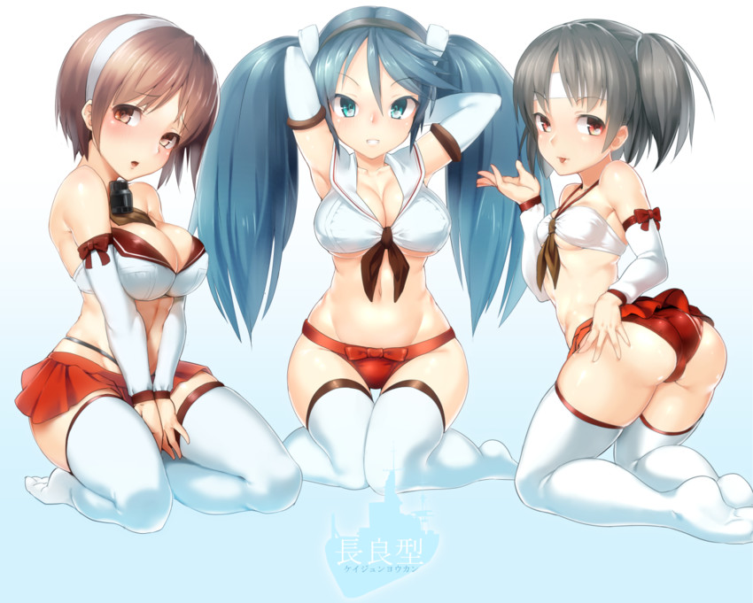 isuzu, nagara, and natori (kantai collection) drawn by ayagi_daifuku