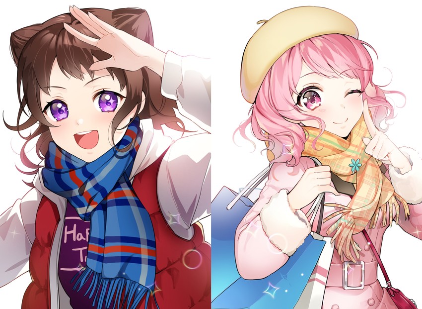maruyama aya and toyama kasumi (bang dream!) drawn by bari_dal