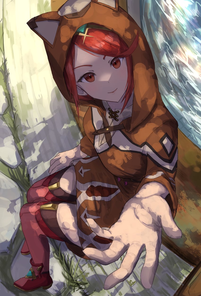 pyra (xenoblade chronicles and 1 more) drawn by ponaponyo