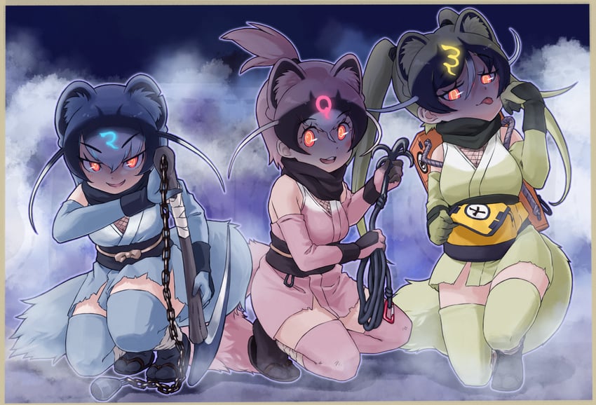 kamaji, kamamitsu, and kamaichi (kemono friends and 1 more) drawn by toriny