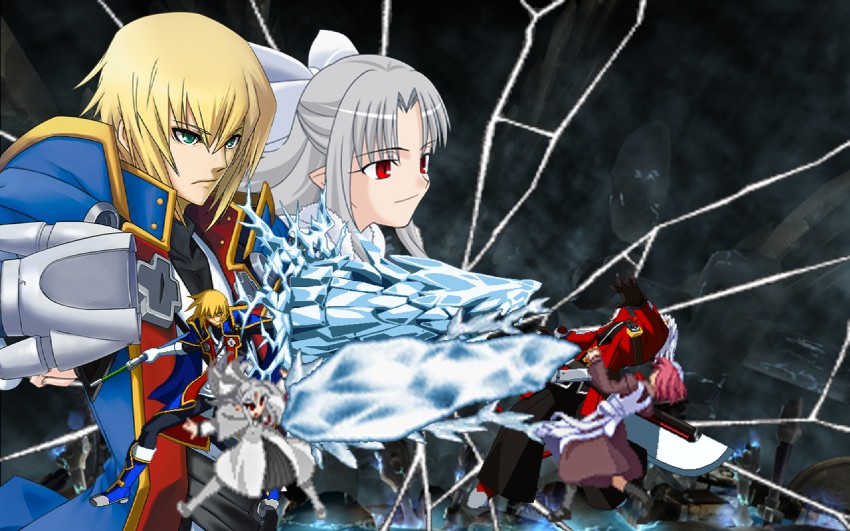 ragna the bloodedge, hisui, jin kisaragi, and white len (tsukihime and 2 more) drawn by eien_no_kurayami