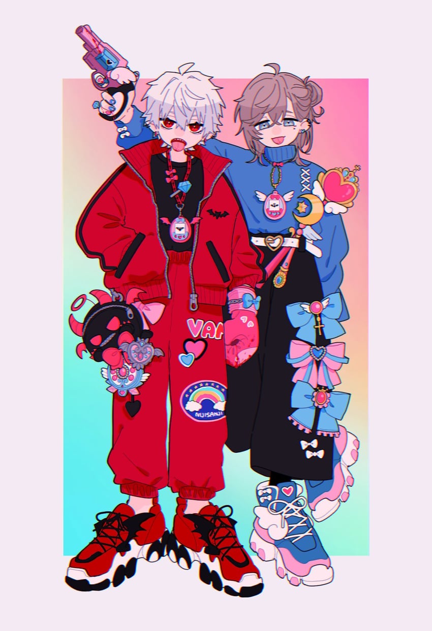 kuzuha and kanae (nijisanji and 2 more) drawn by nasi_w2