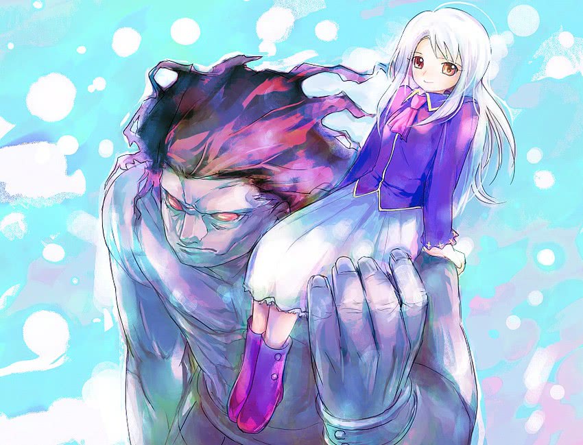 illyasviel von einzbern and heracles (fate and 1 more) drawn by mekarauroko
