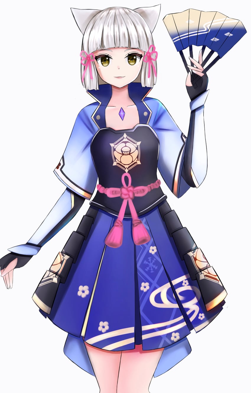 kamisato ayaka and nia (genshin impact and 2 more) drawn by langspower
