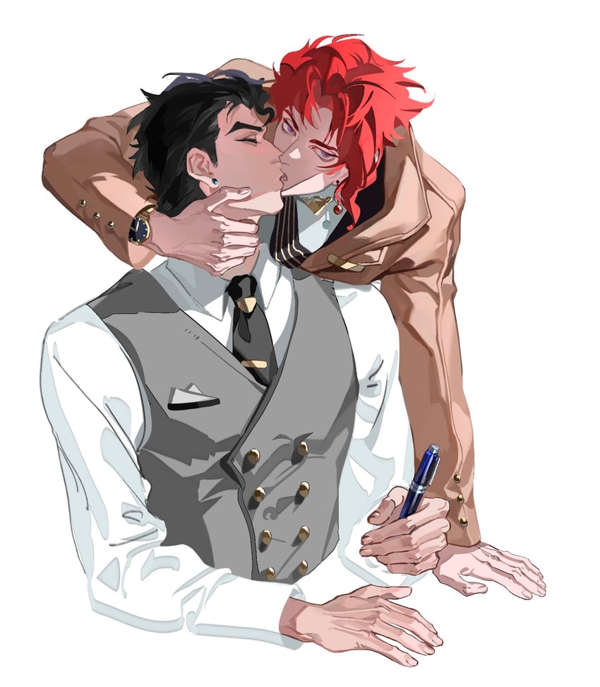 kujo jotaro and kakyoin noriaki (jojo no kimyou na bouken and 1 more) drawn by kuriimalekou