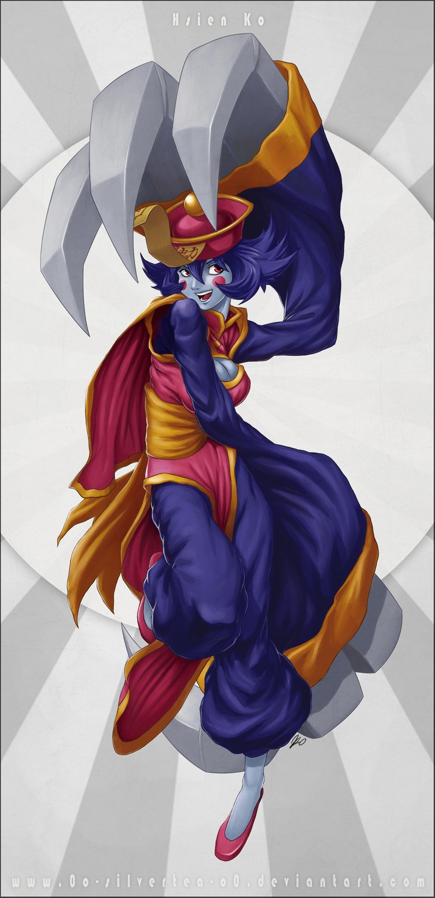 hsien-ko (darkstalkers) drawn by silver_tea_house