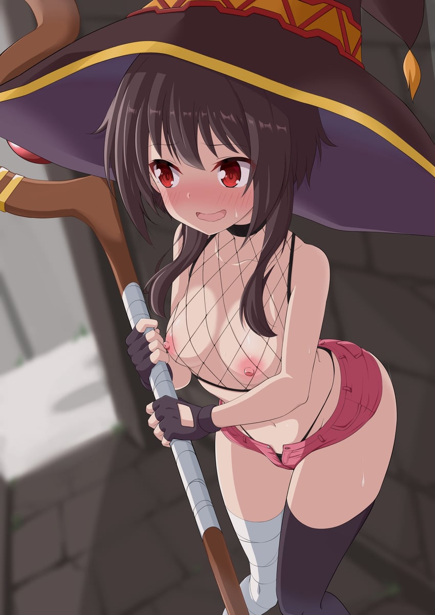 megumin (kono subarashii sekai ni shukufuku wo!) drawn by maruta_(denmasked)