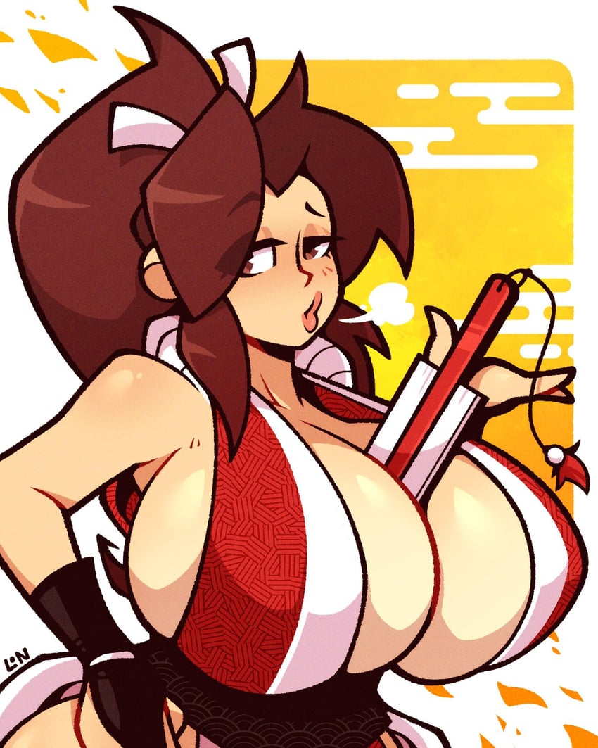 shiranui mai (the king of fighters and 1 more) drawn by legendofnerd