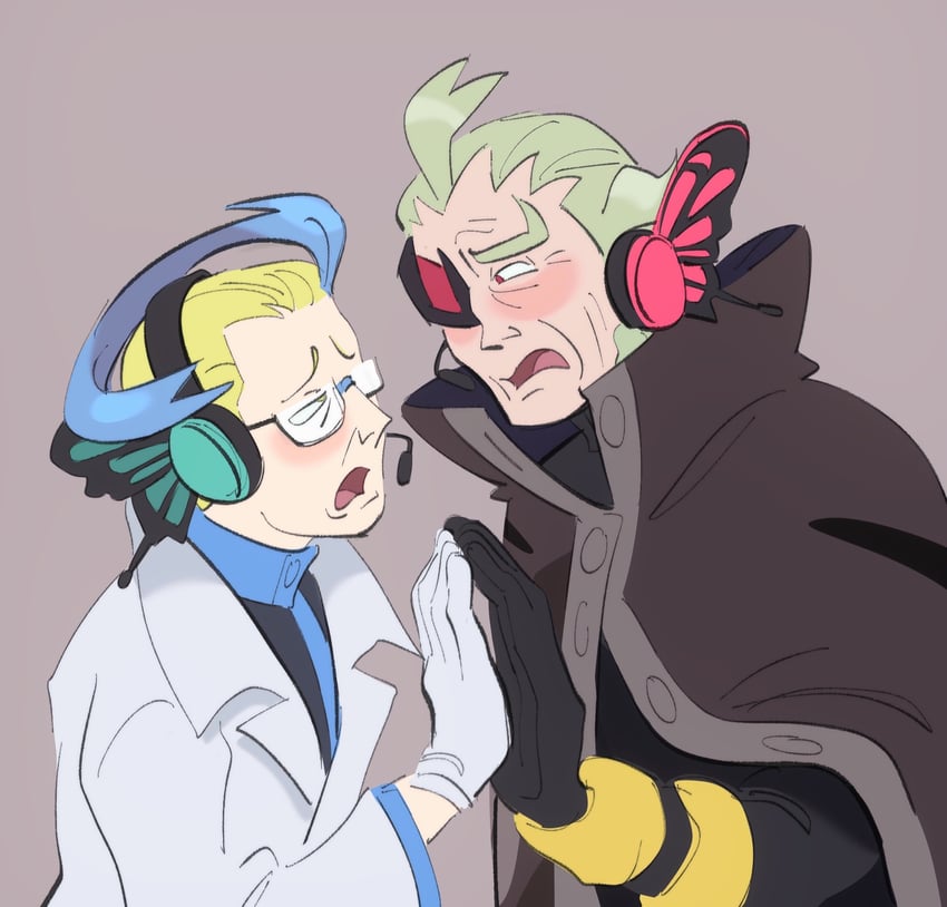 ghetsis and colress (pokemon and 1 more) drawn by lynn_(daisiloou)
