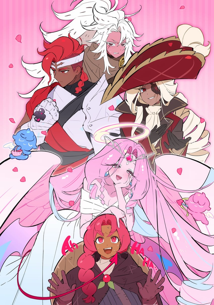 eternal sugar cookie, hollyberry cookie, pitaya dragon cookie, wildberry cookie, and tarte tatin cookie (cookie run and 1 more) drawn by ohta_guk_hip