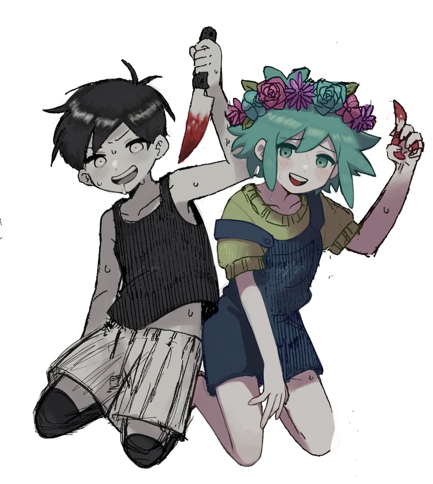 omori and basil (omori) drawn by piyosuke_(piyoneko_suke)