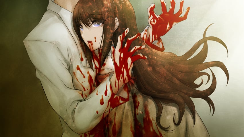makise kurisu and okabe rintarou (steins;gate) drawn by huke