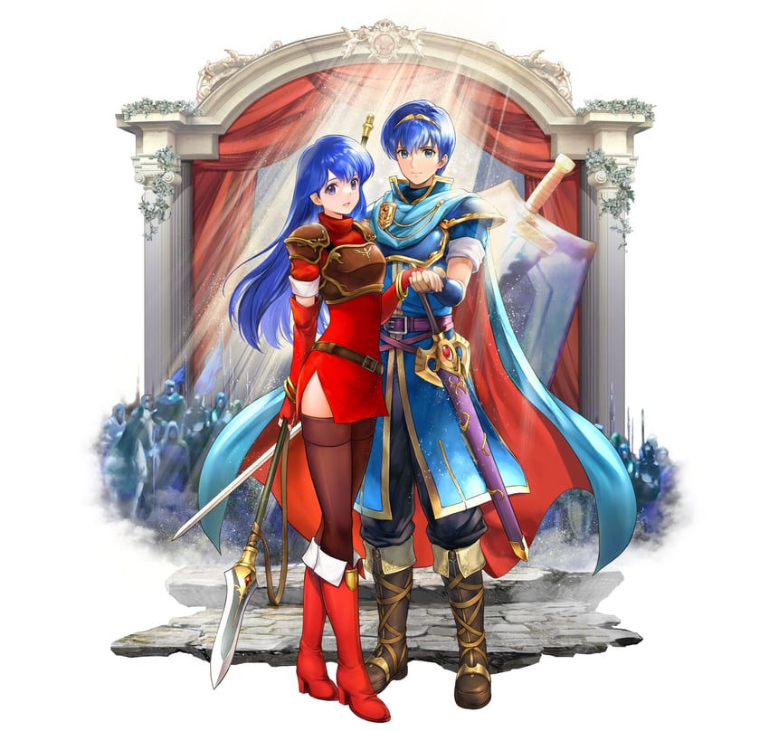 marth and caeda (fire emblem and 2 more) drawn by yamada_koutarou