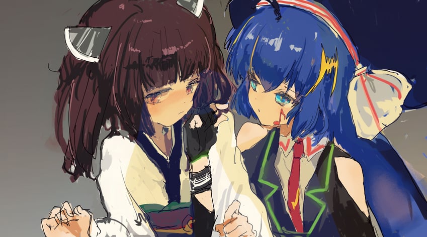 touhoku kiritan and otomachi una (vocaloid and 1 more) drawn by kabuyama_kaigi