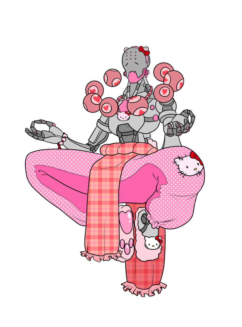 hello kitty and zenyatta (overwatch and 3 more) drawn by bailey1rox