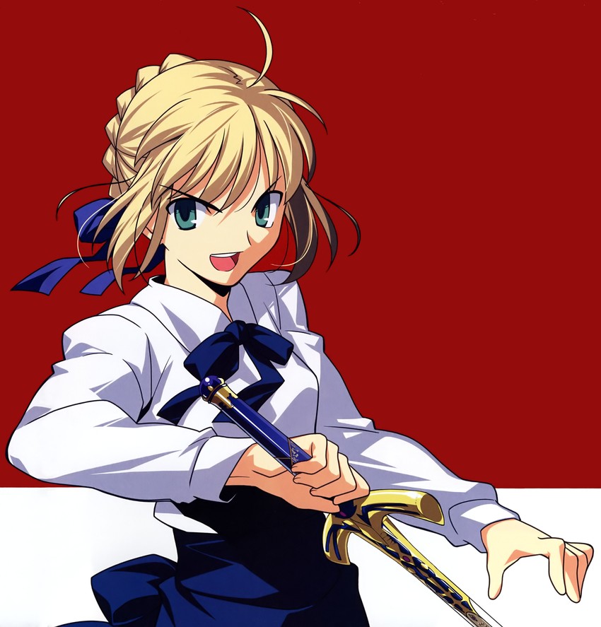 artoria pendragon and saber (fate and 1 more) drawn by takeuchi_takashi